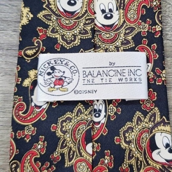 VINTAGE Disney Mickey Mouse  Paisley 100% SilkTie Balancine - Picture 2 of 7